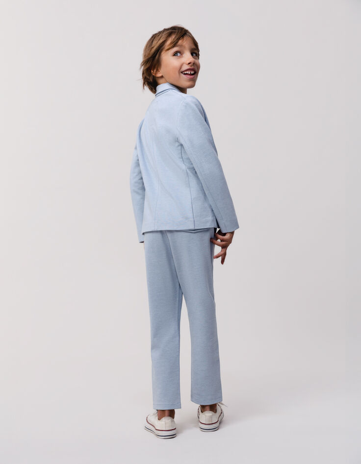 Pantalon de costume bleu maille chinée garçon-3