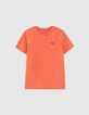 Boys’ coral organic cotton Essential T-shirt-1