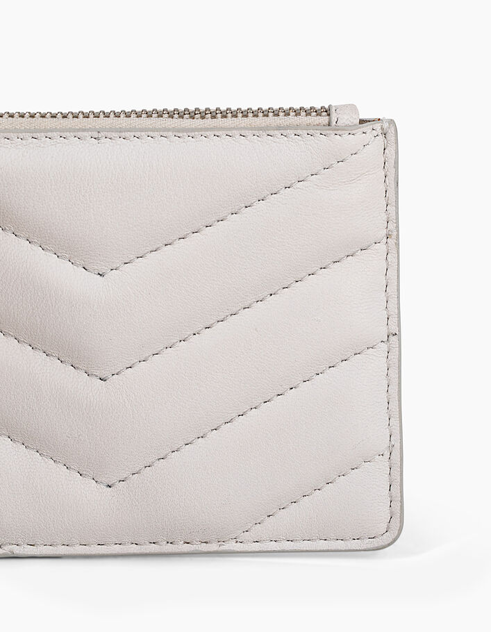 WHITE 1440 BANKER Women's quilted chevron card case-5