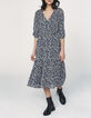 Midi jurk in viscose print bloemen dames-2