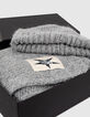 Set muts en sjaal grijze metallic tricot dames-1