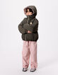 Mädchen-Wendesteppjacke in Khaki und Rosa mit Rippstrick-3 Mädchen-Wendesteppjacke in Khaki und Rosa mit Rippstrick-3