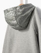 Cardigan gris à capuche sequins fille-5