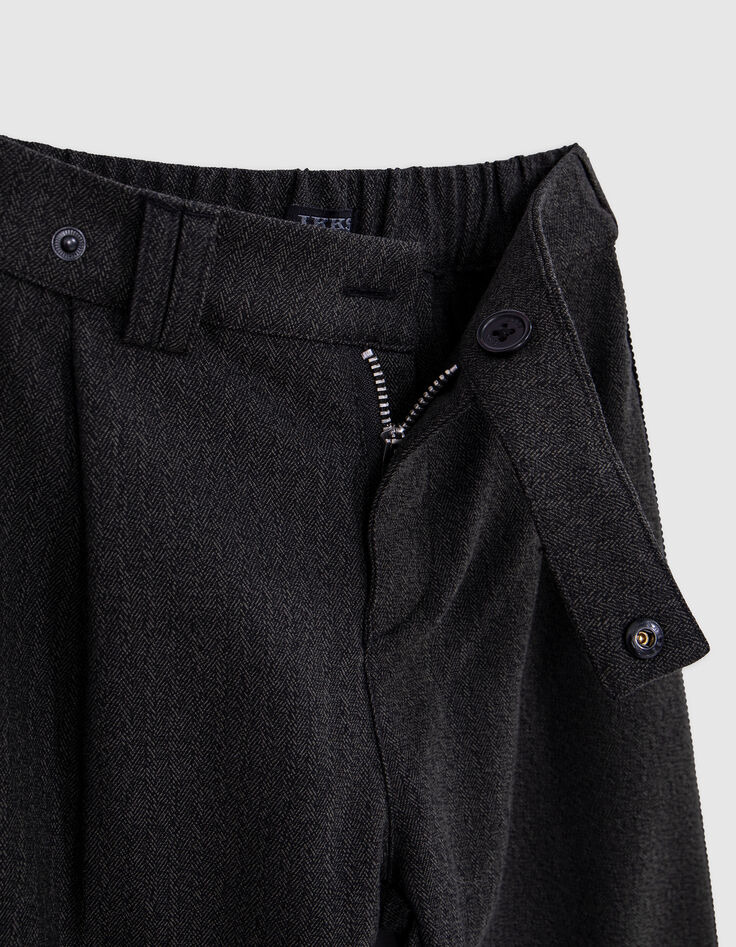 Girl's black faux-uni jewel-ribbon pants-5
