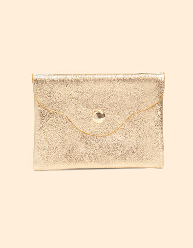 Mini pochette dor&eacute;e cuir iris&eacute; I.Code