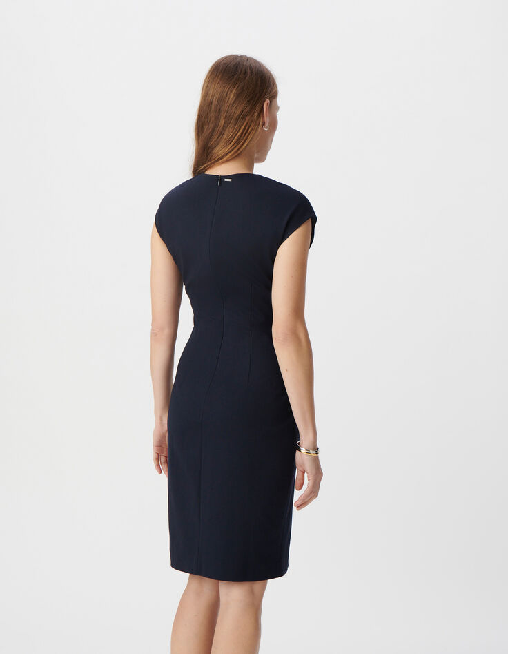 Women’s navy Milano knit split dress-4