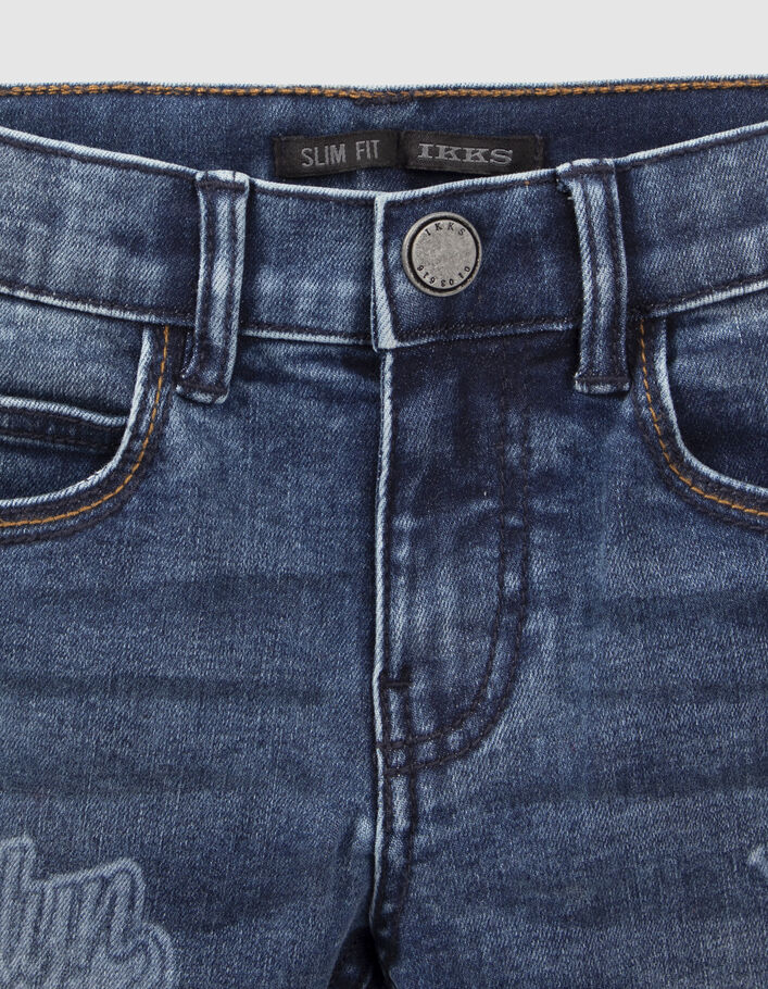 Vaqueros slim azules print niño-3