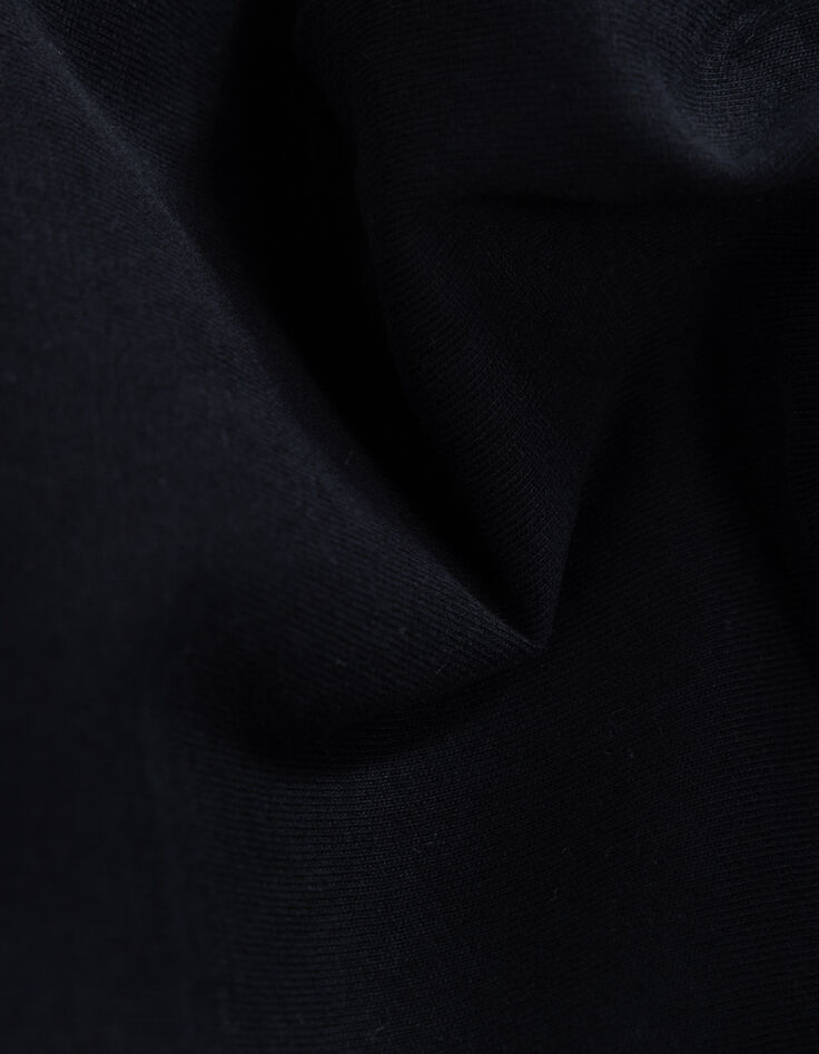 Black crew neck T-shirt with slogan image-7
