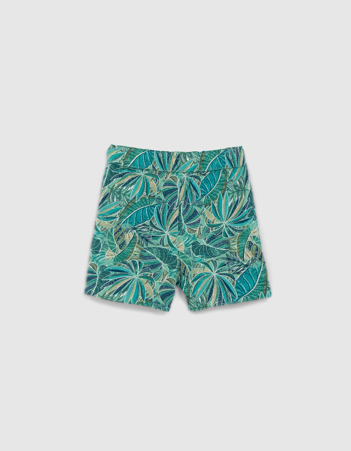 Baby boys’ green/exotic motif reversible Bermuda shorts - IKKS