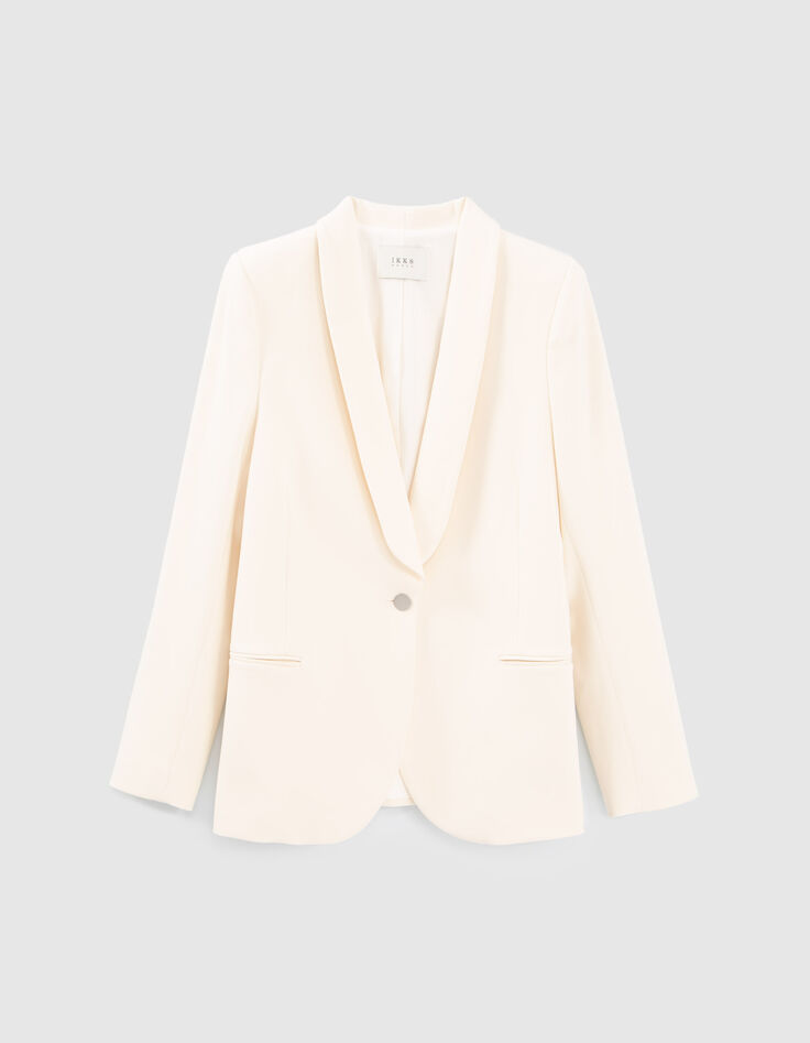 Women’s ecru shawl collar suit jacket-6
