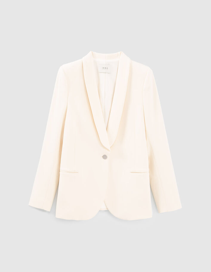Women’s ecru shawl collar suit jacket - IKKS