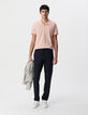 Polo REGULAR rose coton bio flammé Homme-1