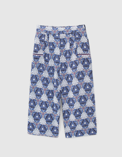 Pantalon blanc imprimé graphique wax fille - IKKS