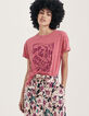 Tee-shirt col rond coton bio rose visuel message femme-1