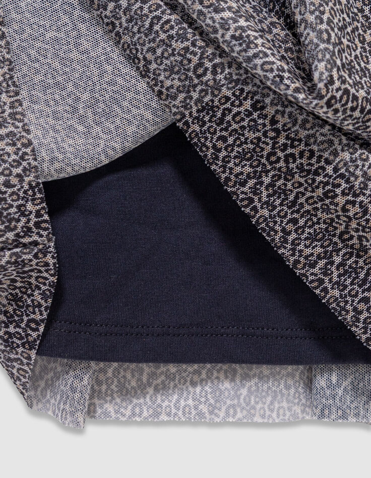 Marineblaues Mädchen-Tüllkleid Mischgewebe Leo-Schleife-5 Marineblaues Mädchen-Tüllkleid Mischgewebe Leo-Schleife-5