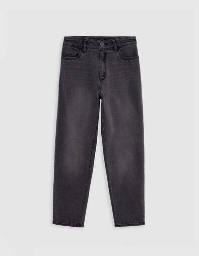 Jean MOM gris décor clous fille - IKKS