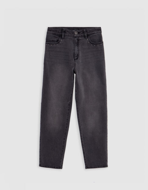 Jean MOM gris décor clous fille - IKKS