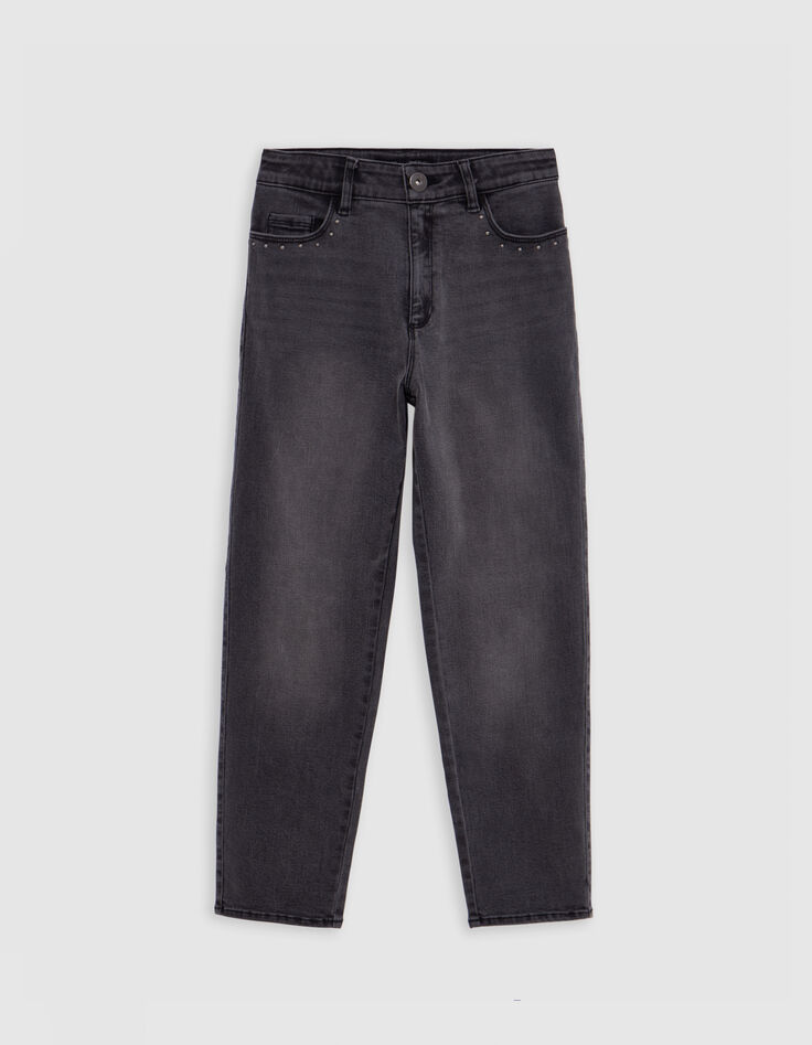 Girl's MOM grey studded jeans-2