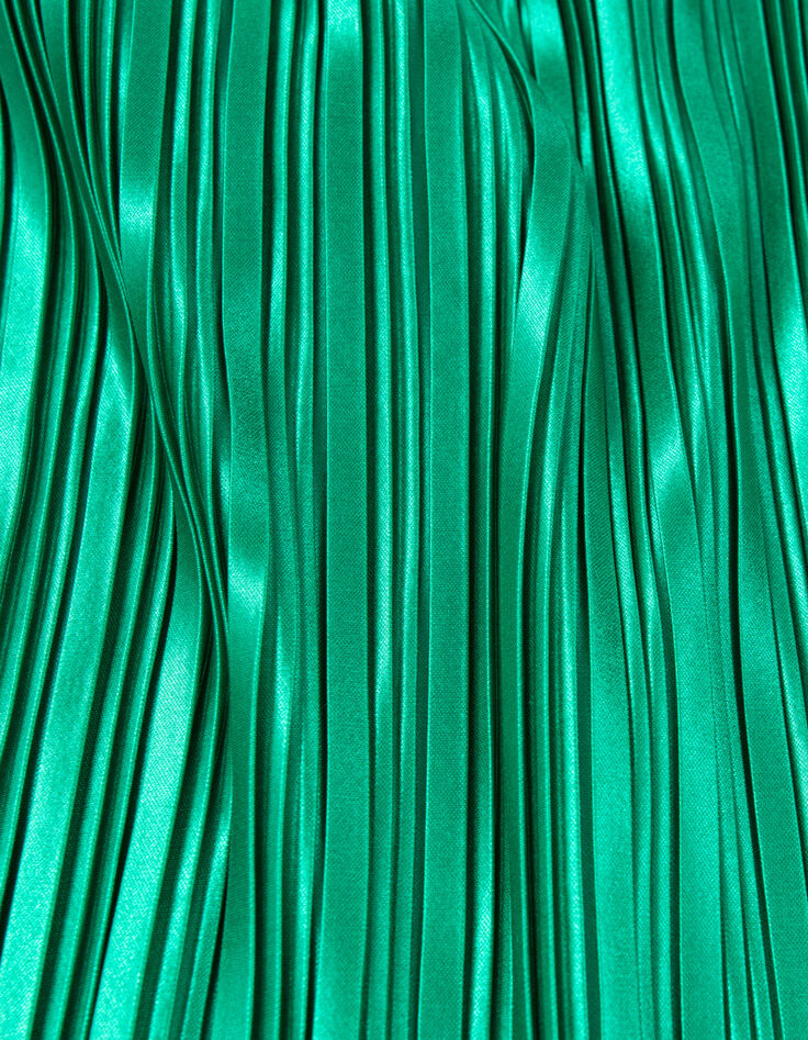 Vestido largo verde plisado niña-10