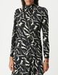 Jurk met zwarte zebrabloemenprint Dames-2