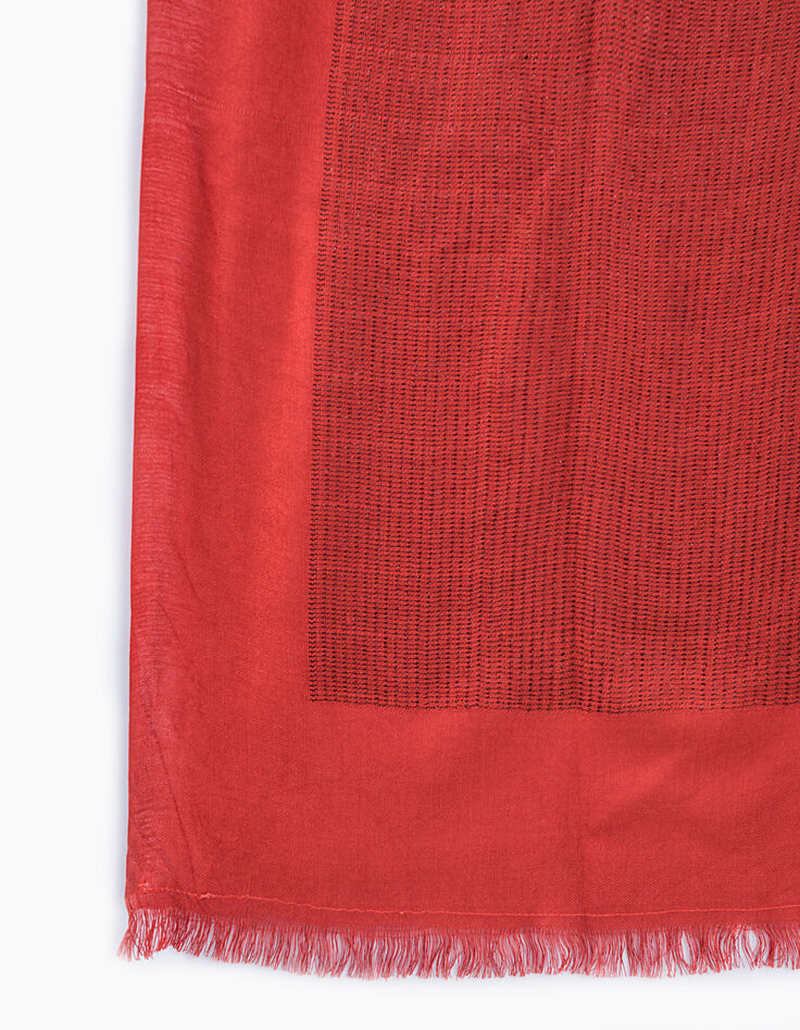 Chèche rouge coraline à rayures noires I.Code-2