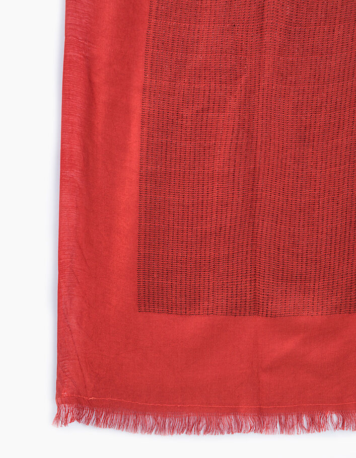 Karneolroter Schal mit schwarzen Streifen I.Code - I.CODE