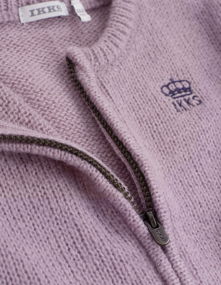 Baby girls’ lilac zipped knitted cardigan - IKKS