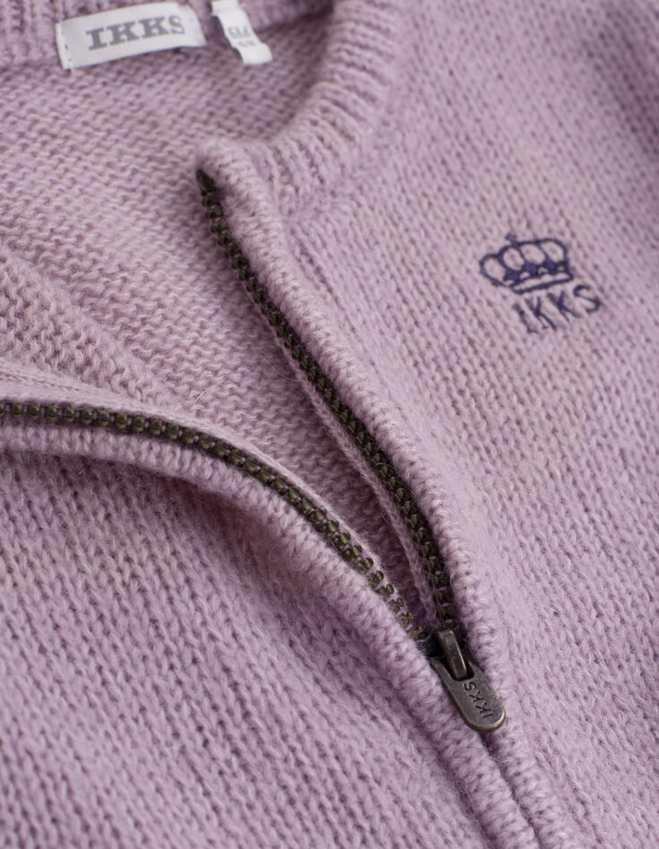 Baby girls’ lilac zipped knitted cardigan-4