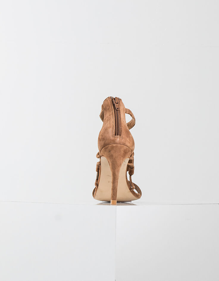 Women’s camel fine-heeled sandals-3