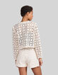 Women’s ecru macramé graphic jacket-3