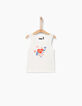 Girls' dark orange and white 2-in-1 vest top-6