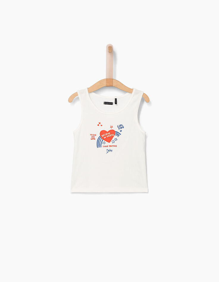 Girls' dark orange and white 2-in-1 vest top-6