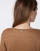 Camelbraunes Damenleinenshirt-5