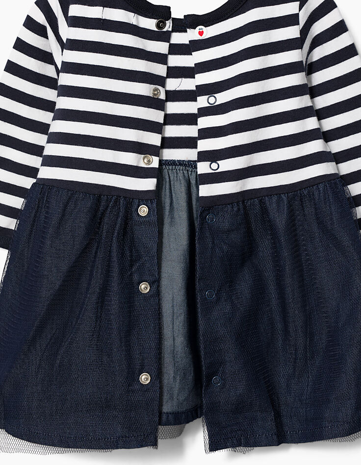 Robe tutu marine et marinière bébé fille-4