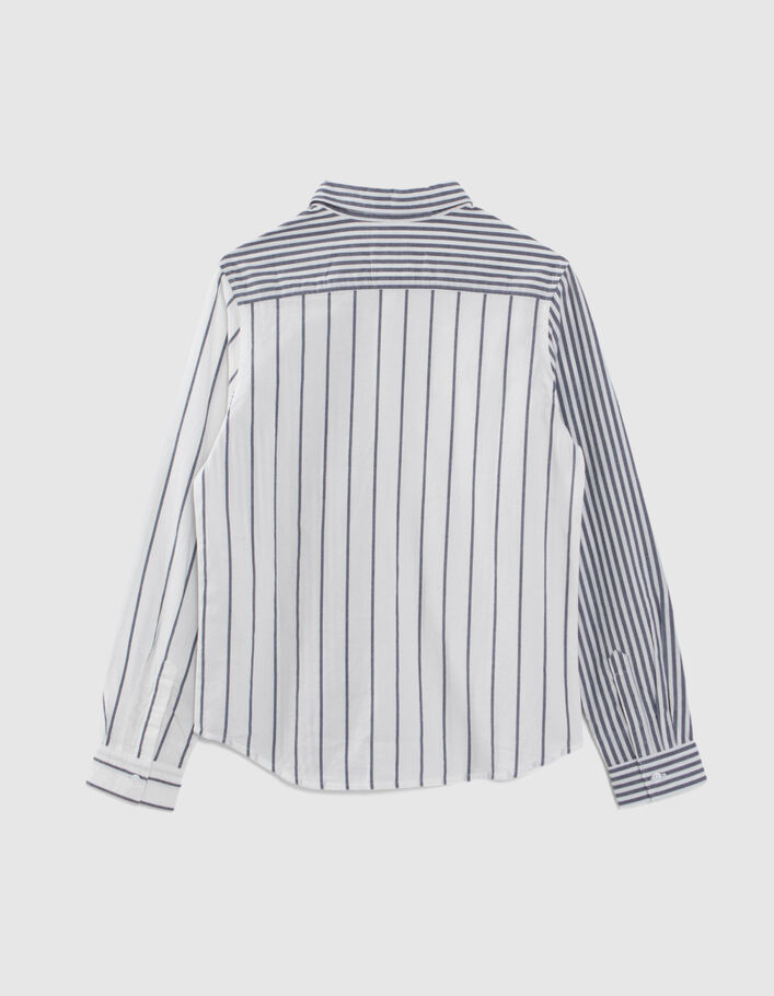 Boys’ ecru shirt with navy stripes - IKKS