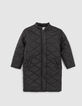 Lange, schwarze M&auml;dchensteppjacke-2