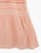 Robe rose poudré dentelle et broderies fille-2