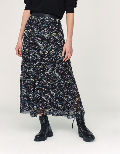 Women’s colourful print recycled baggy midi skirt - IKKS