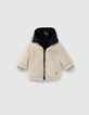 Doudoune réversible navy et Sherpa blanc bébé garçon-3