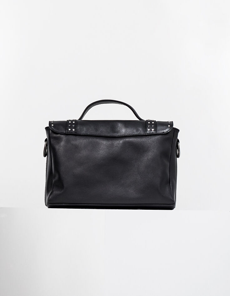 Sac besace The Profiler en cuir noir et clous bijoux femme-3