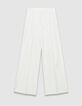 Pantalones de traje de lino y algodón color crudo para Mujer-5