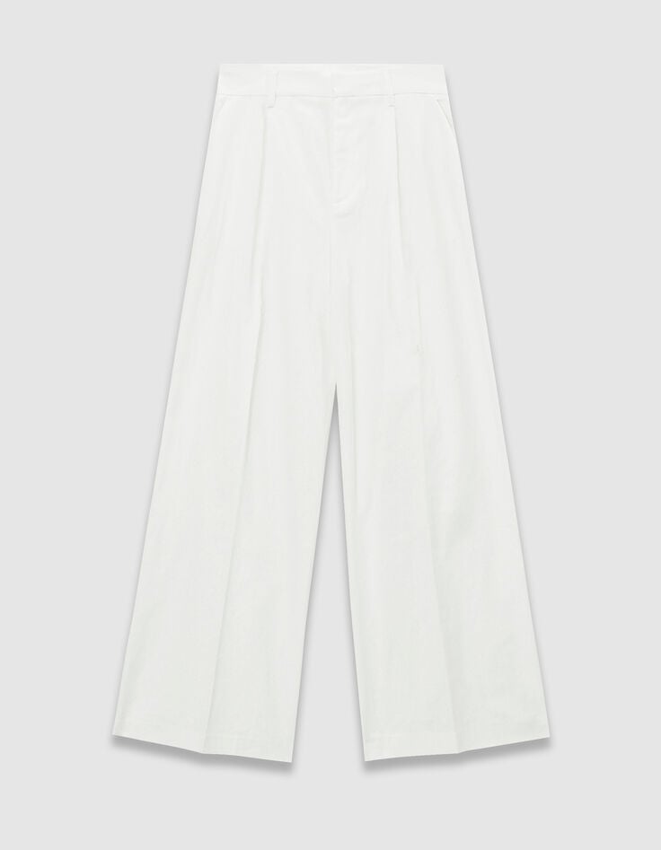 Pantalones de traje de lino y algodón color crudo para Mujer-5 Pantalones de traje de lino y algodón color crudo para Mujer-5