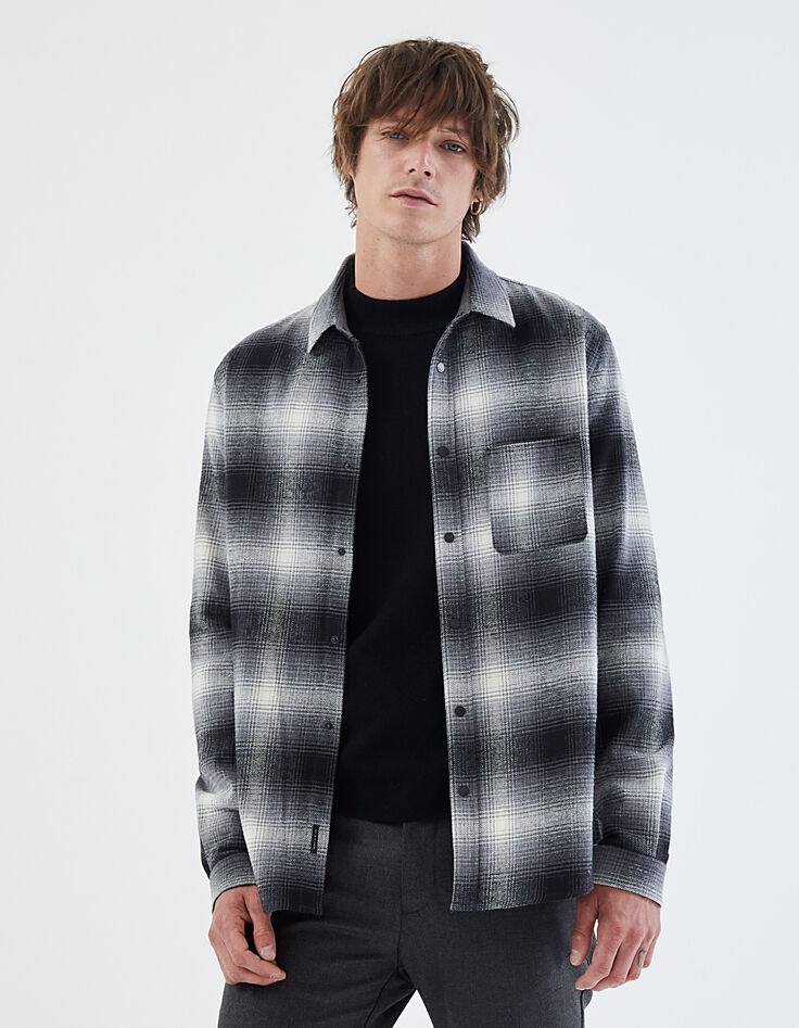 Surchemise REGULAR gris anthracite à carreaux Homme-4