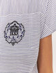 Ärmellose Crop-Damenbluse mit Wappen an der Brust-4