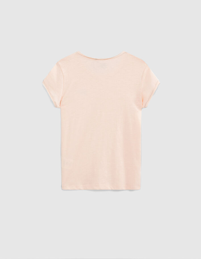 Tee-shirt rose poudré essentiel en coton bio fille - IKKS