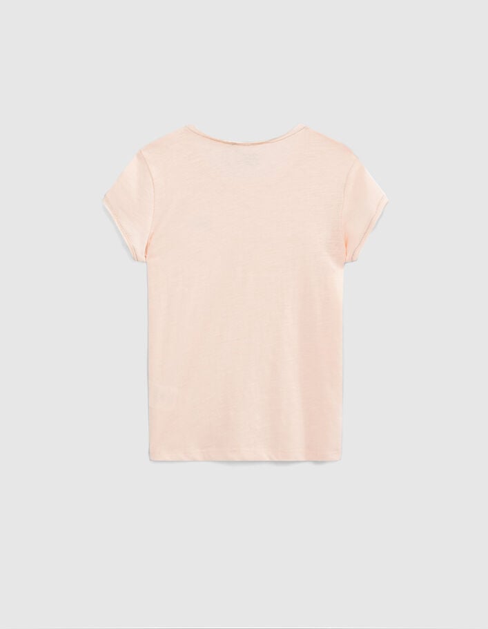 Girls’ powder pink Essential organic cotton T-shirt-3