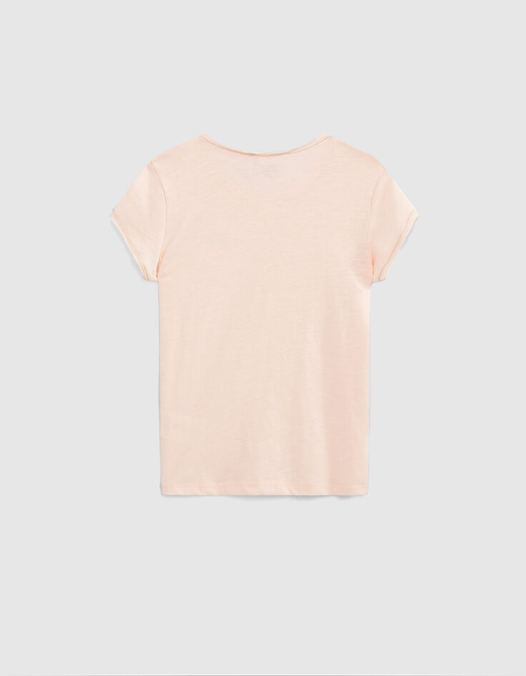 Camiseta rosa polvoroso Essentiel niña algodón-2 Camiseta rosa polvoroso Essentiel niña algodón-2