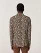 Chemise SLIM tabac imprimé fleurs Homme-4