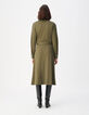 Women's Khaki Knit Shirt Dress with Belt-3