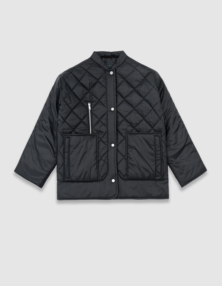 Women’s black quilted padded jacket-7 Women’s black quilted padded jacket-7